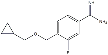 4-[(cyclopropylmethoxy)methyl]-3-fluorobenzene-1-carboximidamide Struktur