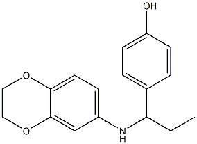 4-[1-(2,3-dihydro-1,4-benzodioxin-6-ylamino)propyl]phenol Struktur