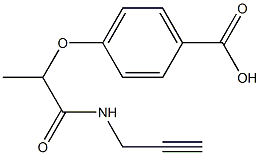 4-[1-(prop-2-yn-1-ylcarbamoyl)ethoxy]benzoic acid Struktur