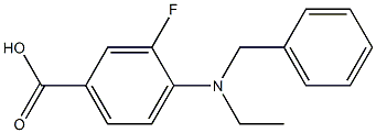 4-[benzyl(ethyl)amino]-3-fluorobenzoic acid Struktur