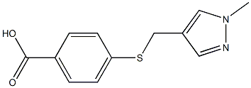 4-{[(1-methyl-1H-pyrazol-4-yl)methyl]sulfanyl}benzoic acid Struktur