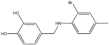 4-{[(2-bromo-4-methylphenyl)amino]methyl}benzene-1,2-diol Struktur