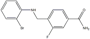 4-{[(2-bromophenyl)amino]methyl}-3-fluorobenzamide Struktur