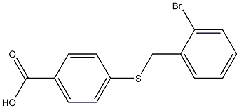 4-{[(2-bromophenyl)methyl]sulfanyl}benzoic acid Struktur