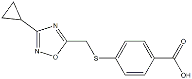 4-{[(3-cyclopropyl-1,2,4-oxadiazol-5-yl)methyl]thio}benzoic acid Struktur