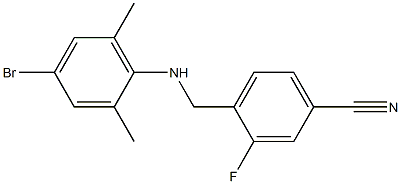 4-{[(4-bromo-2,6-dimethylphenyl)amino]methyl}-3-fluorobenzonitrile Struktur