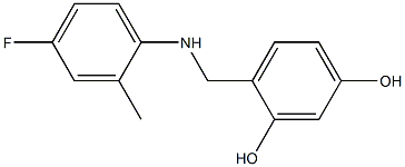 4-{[(4-fluoro-2-methylphenyl)amino]methyl}benzene-1,3-diol Struktur