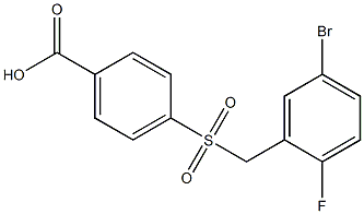 4-{[(5-bromo-2-fluorophenyl)methane]sulfonyl}benzoic acid Struktur