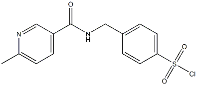 4-{[(6-methylpyridin-3-yl)formamido]methyl}benzene-1-sulfonyl chloride Struktur