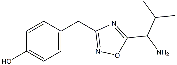 4-{[5-(1-amino-2-methylpropyl)-1,2,4-oxadiazol-3-yl]methyl}phenol Struktur