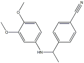 4-{1-[(3,4-dimethoxyphenyl)amino]ethyl}benzonitrile Struktur