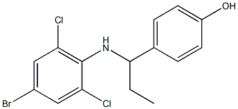 4-{1-[(4-bromo-2,6-dichlorophenyl)amino]propyl}phenol Struktur