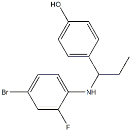 4-{1-[(4-bromo-2-fluorophenyl)amino]propyl}phenol Struktur