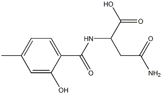 4-amino-2-[(2-hydroxy-4-methylbenzoyl)amino]-4-oxobutanoic acid Struktur