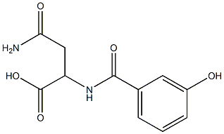 4-amino-2-[(3-hydroxybenzoyl)amino]-4-oxobutanoic acid Struktur