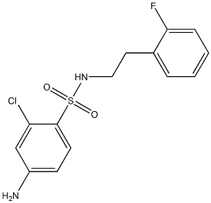 4-amino-2-chloro-N-[2-(2-fluorophenyl)ethyl]benzene-1-sulfonamide Struktur