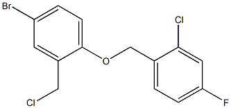 4-bromo-1-[(2-chloro-4-fluorophenyl)methoxy]-2-(chloromethyl)benzene Struktur