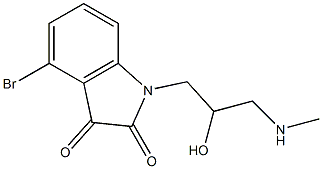 4-bromo-1-[2-hydroxy-3-(methylamino)propyl]-2,3-dihydro-1H-indole-2,3-dione Struktur