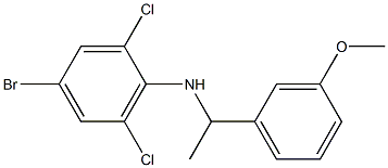 4-bromo-2,6-dichloro-N-[1-(3-methoxyphenyl)ethyl]aniline Struktur