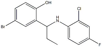 4-bromo-2-{1-[(2-chloro-4-fluorophenyl)amino]propyl}phenol Struktur