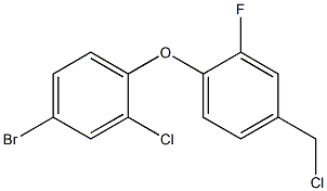 4-bromo-2-chloro-1-[4-(chloromethyl)-2-fluorophenoxy]benzene Struktur