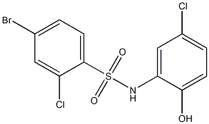 4-bromo-2-chloro-N-(5-chloro-2-hydroxyphenyl)benzene-1-sulfonamide Struktur