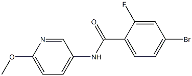 4-bromo-2-fluoro-N-(6-methoxypyridin-3-yl)benzamide Struktur