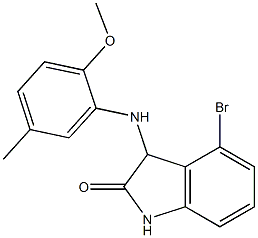 4-bromo-3-[(2-methoxy-5-methylphenyl)amino]-2,3-dihydro-1H-indol-2-one Struktur