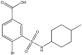 4-bromo-3-[(4-methylcyclohexyl)sulfamoyl]benzoic acid Struktur