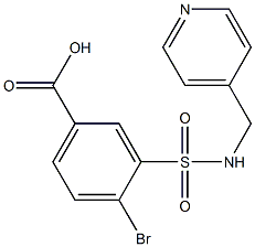 4-bromo-3-[(pyridin-4-ylmethyl)sulfamoyl]benzoic acid Struktur