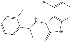 4-bromo-3-{[1-(2-methylphenyl)ethyl]amino}-2,3-dihydro-1H-indol-2-one Struktur