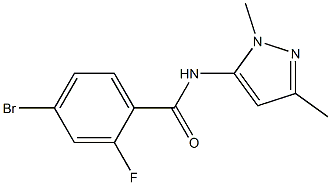 4-bromo-N-(1,3-dimethyl-1H-pyrazol-5-yl)-2-fluorobenzamide Struktur