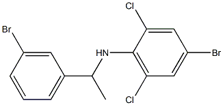 4-bromo-N-[1-(3-bromophenyl)ethyl]-2,6-dichloroaniline Struktur