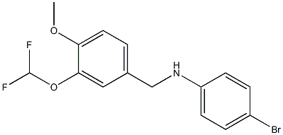 4-bromo-N-{[3-(difluoromethoxy)-4-methoxyphenyl]methyl}aniline Struktur