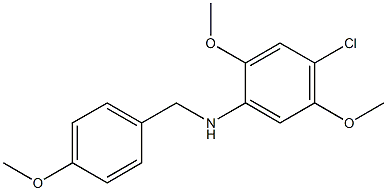 4-chloro-2,5-dimethoxy-N-[(4-methoxyphenyl)methyl]aniline Struktur