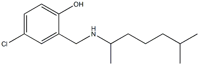 4-chloro-2-{[(6-methylheptan-2-yl)amino]methyl}phenol Struktur