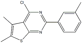 4-chloro-5,6-dimethyl-2-(3-methylphenyl)thieno[2,3-d]pyrimidine Struktur