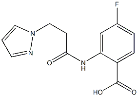 4-fluoro-2-[3-(1H-pyrazol-1-yl)propanamido]benzoic acid Struktur