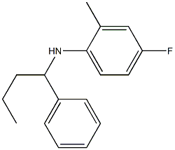 4-fluoro-2-methyl-N-(1-phenylbutyl)aniline Struktur