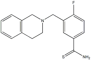 4-fluoro-3-(1,2,3,4-tetrahydroisoquinolin-2-ylmethyl)benzene-1-carbothioamide Struktur