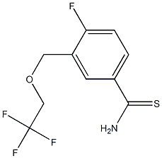 4-fluoro-3-[(2,2,2-trifluoroethoxy)methyl]benzenecarbothioamide Struktur