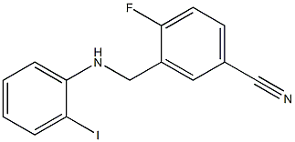 4-fluoro-3-{[(2-iodophenyl)amino]methyl}benzonitrile Struktur