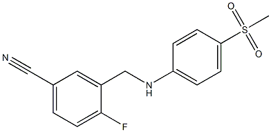 4-fluoro-3-{[(4-methanesulfonylphenyl)amino]methyl}benzonitrile Struktur