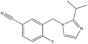 4-fluoro-3-{[2-(propan-2-yl)-1H-imidazol-1-yl]methyl}benzonitrile Struktur