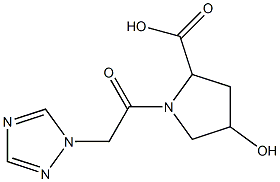 4-hydroxy-1-[2-(1H-1,2,4-triazol-1-yl)acetyl]pyrrolidine-2-carboxylic acid Struktur