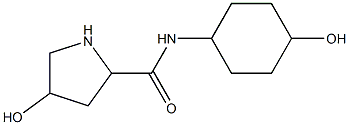 4-hydroxy-N-(4-hydroxycyclohexyl)pyrrolidine-2-carboxamide Struktur