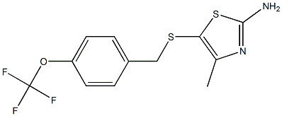 4-methyl-5-({[4-(trifluoromethoxy)phenyl]methyl}sulfanyl)-1,3-thiazol-2-amine Struktur