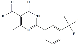 4-methyl-6-oxo-2-[3-(trifluoromethyl)phenyl]-1,6-dihydropyrimidine-5-carboxylic acid Struktur