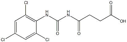 4-oxo-4-{[(2,4,6-trichlorophenyl)carbamoyl]amino}butanoic acid Struktur