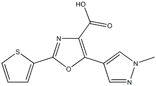 5-(1-methyl-1H-pyrazol-4-yl)-2-(thiophen-2-yl)-1,3-oxazole-4-carboxylic acid Struktur